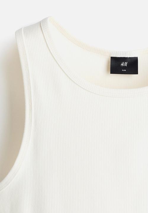 H&M - Slim fit ribbed vest top - white