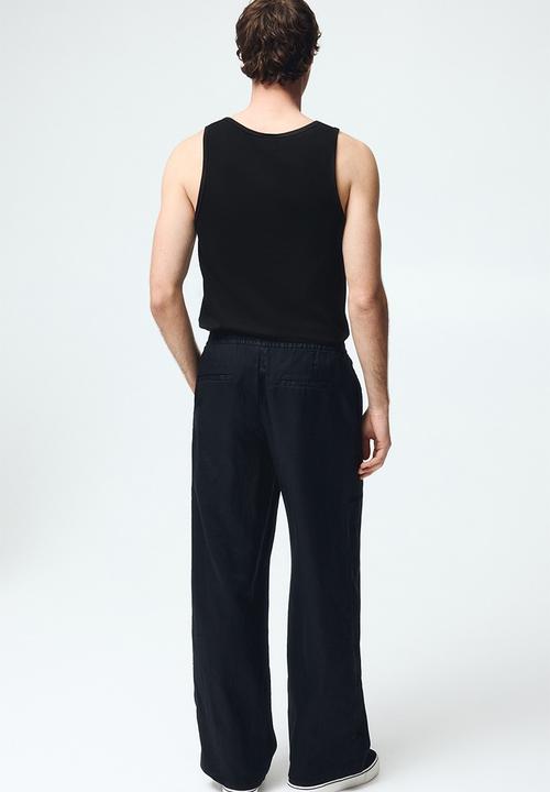 H&M - Slim fit ribbed vest top - black