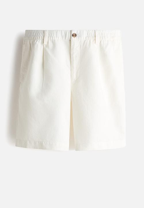 H&M - Relaxed fit linen-blend shorts - white