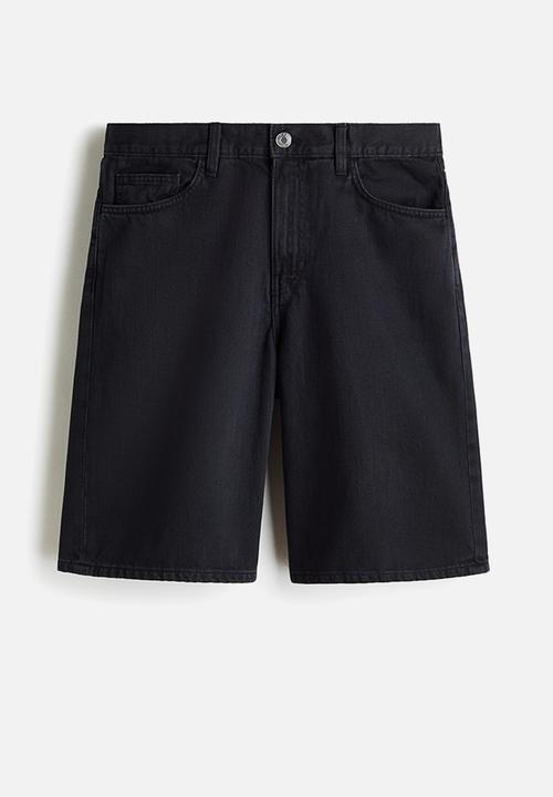 H&M - Relaxed denim shorts - black