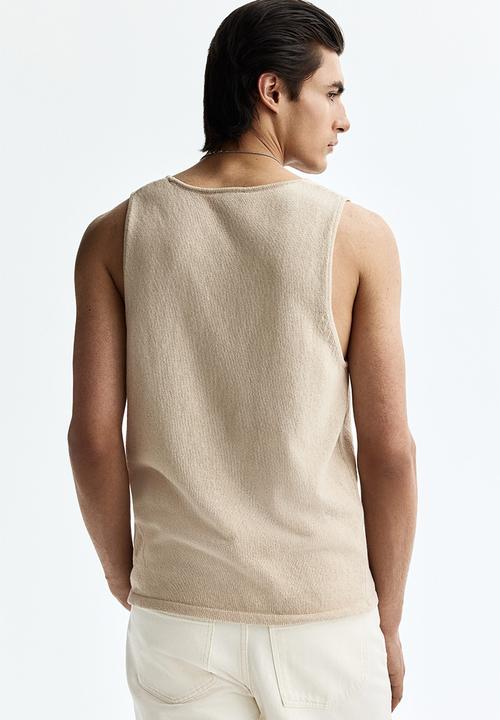 H&M - Regular fit knitted vest top - light beige