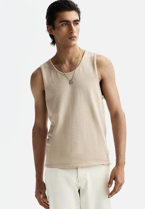 H&M - Regular fit knitted vest top - light beige