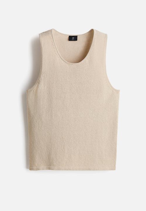 H&M - Regular fit knitted vest top - light beige