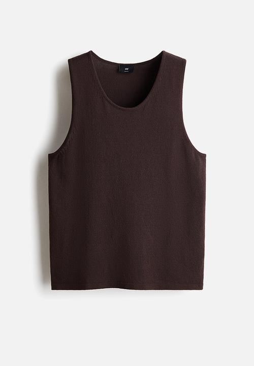 H&M - Regular fit knitted vest top - dark brown