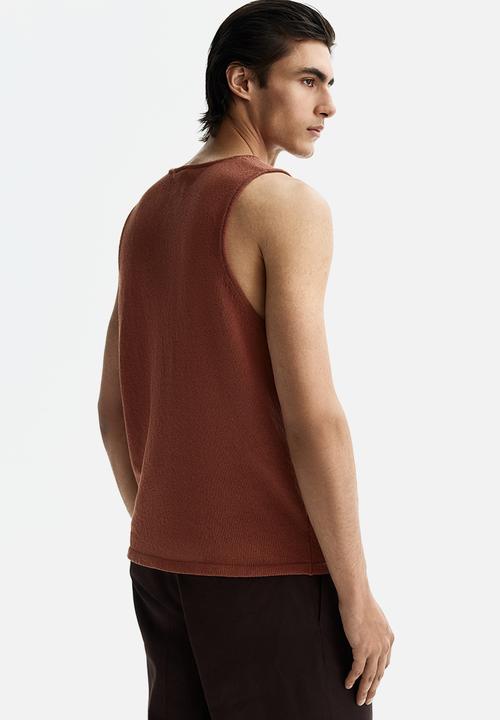 H&M - Regular fit knitted vest top - dusty red