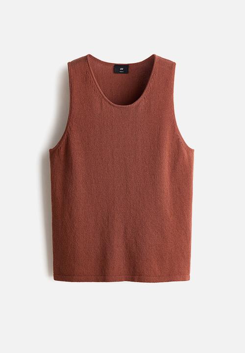 H&M - Regular fit knitted vest top - dusty red