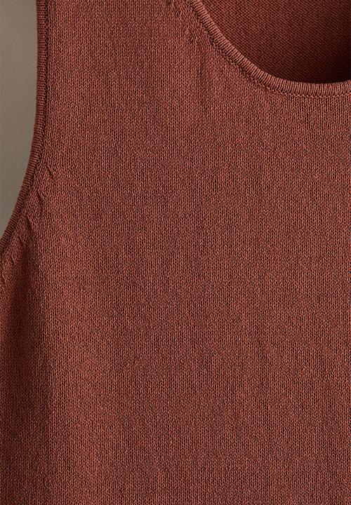 H&M - Regular fit knitted vest top - dusty red