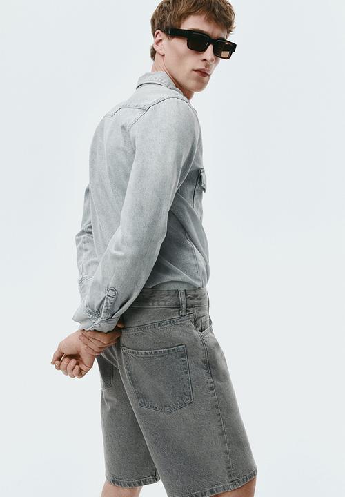 H&M - Relaxed fit denim shorts - denim grey