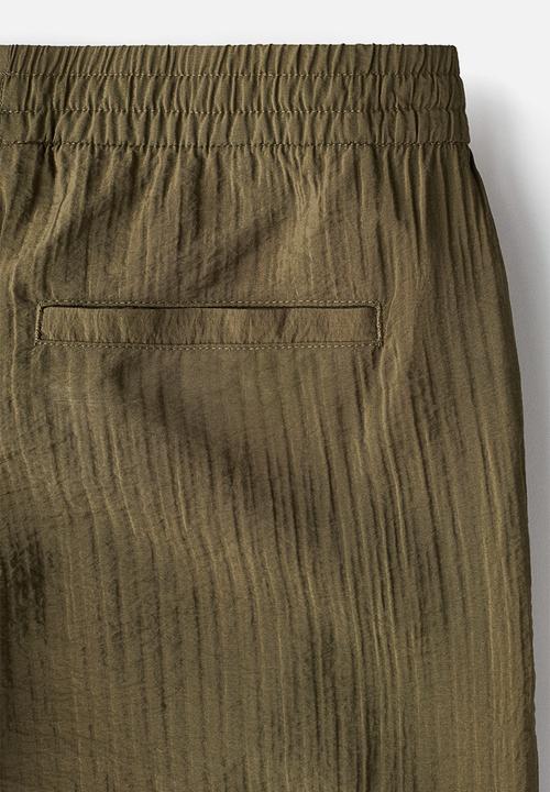 H&M - Relaxed fit textured trousers - khaki green