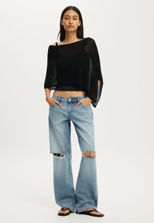 Cotton On - Sheer Knit Poncho - Black