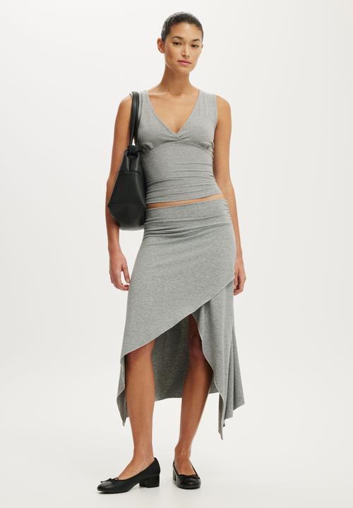 Cotton On - Maple V Neck Tank - Dark Grey Marle