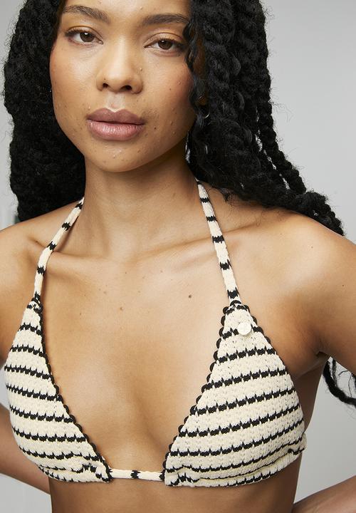 Lizzy - Ladies bikini top - black stripe