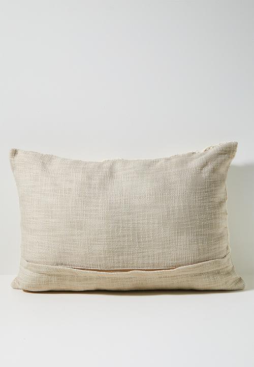 Sixth Floor - Embroidered foliage Scatter Cover- Natural