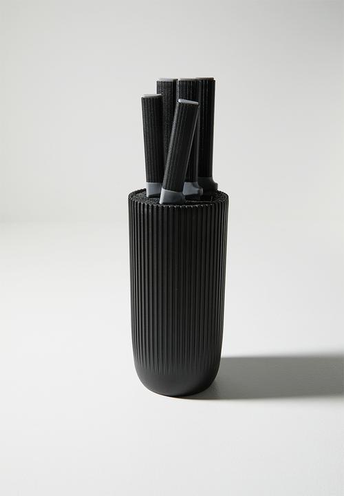 Excellent Houseware - 6 Piece Knife Set - Black
