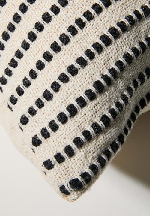 Sixth Floor - Zephyr Woven Stripe Cushion Cover - Charcoal