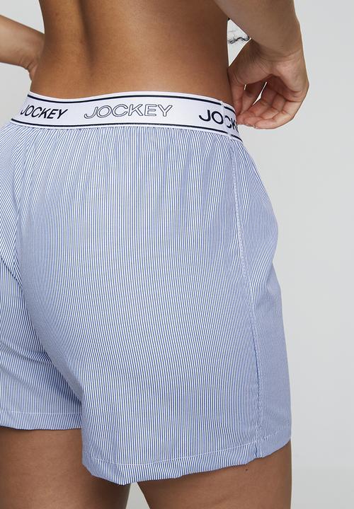 Jockey - Easy edit woven stripe boxer short - blue