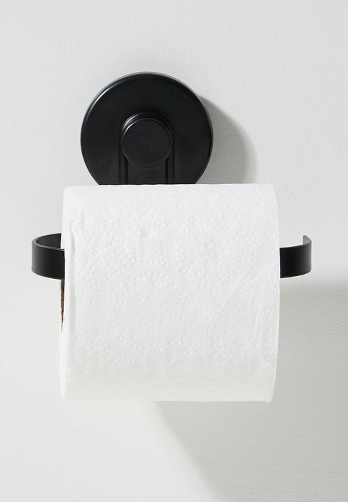 Bathroom Solutions - Suction toilet roll holder - black