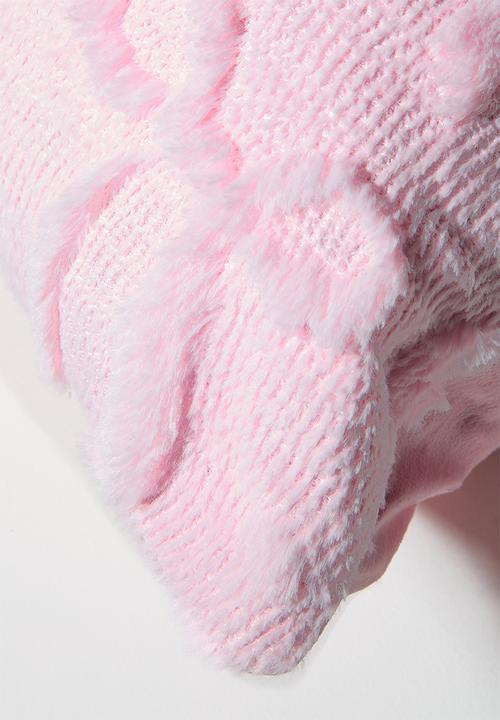 Pop Candy - Textured all-over bow cushion cover - pink