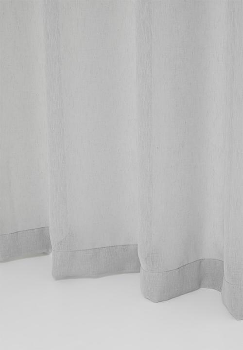 Sixth Floor - Linen Look Textured Slub Semi Sheer Eyelet Curtain - Grey