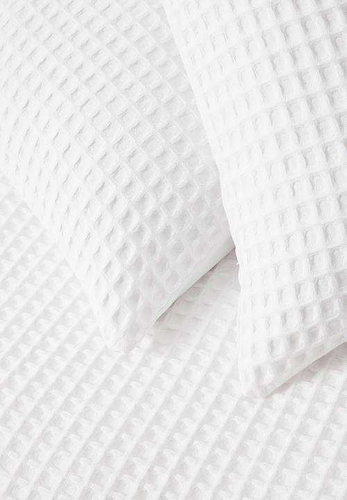 Sixth Floor - Mesa Cotton Waffle Duvet Cover Set - White