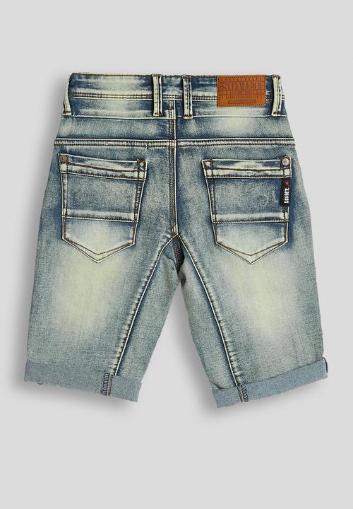 SOVIET - Boys Cargo Pocket Denim Short - Tea Stain