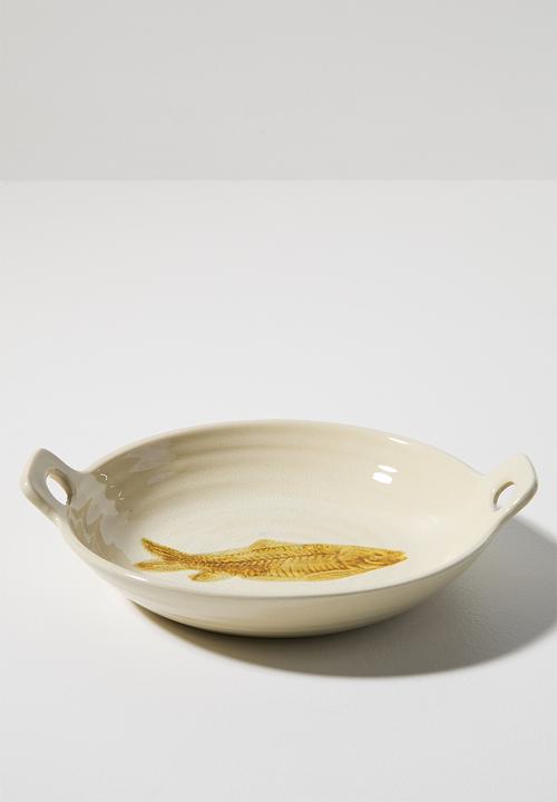 Sixth Floor - Stoneware Fish Serving Bowl - Natural