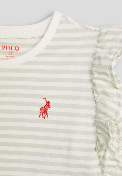 POLO - Girls Chloe Frill Sleeveless Tee - Cool Sage