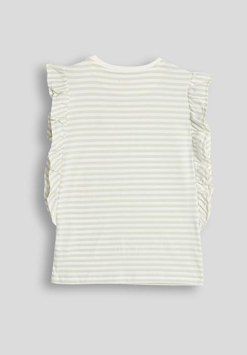 POLO - Girls Chloe Frill Sleeveless Tee - Cool Sage