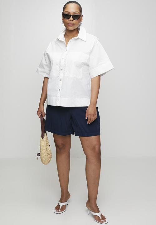 Me&B - Plus Big Pocket Shirt - Milk