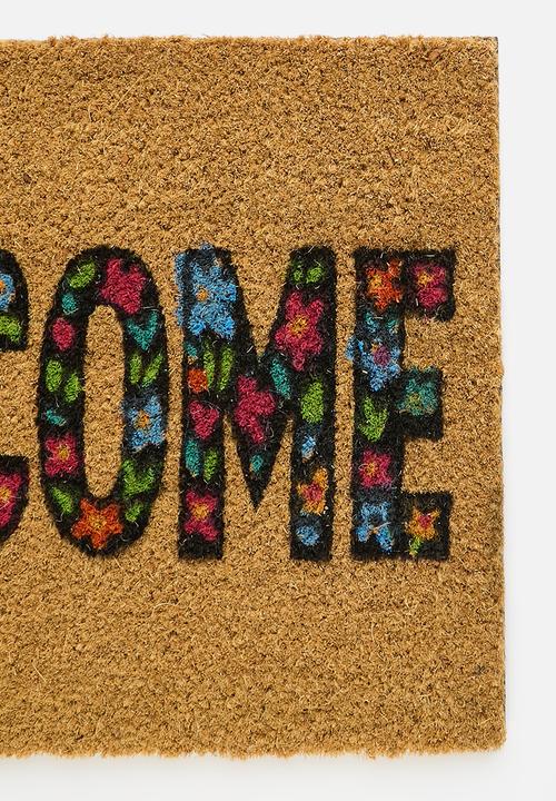 H&S - Printed coir welcome - brown