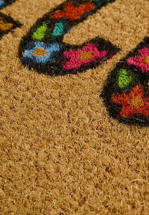 H&S - Printed coir welcome - brown