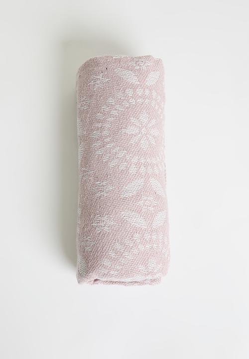 H&S - Floral Cotton Throw - Pink