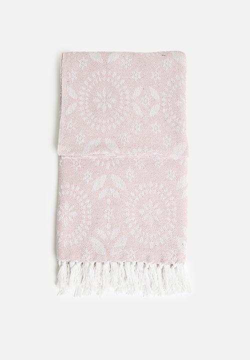 H&S - Floral Cotton Throw - Pink