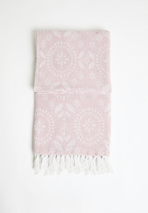 H&S - Floral Cotton Throw - Pink