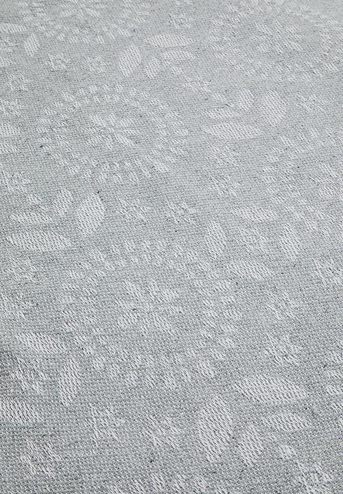 H&S - Floral Cotton Throw - Blue