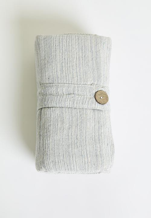 H&S - Cotton Striped Blanket - Grey
