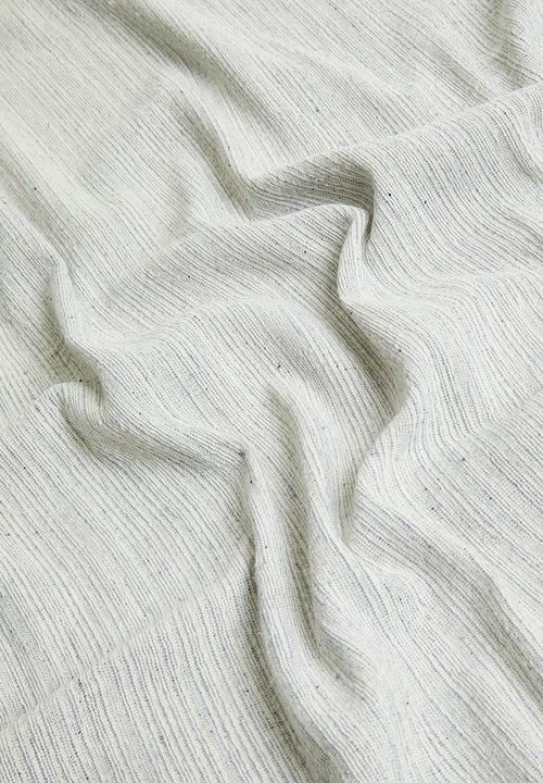 H&S - Cotton Striped Blanket - Grey