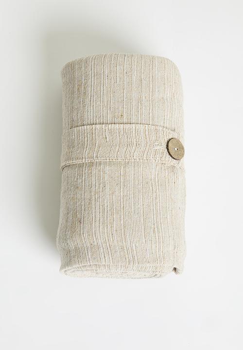 H&S - Cotton Striped Blanket - Natural