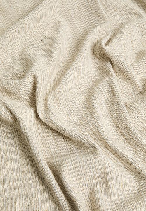 H&S - Cotton Striped Blanket - Natural