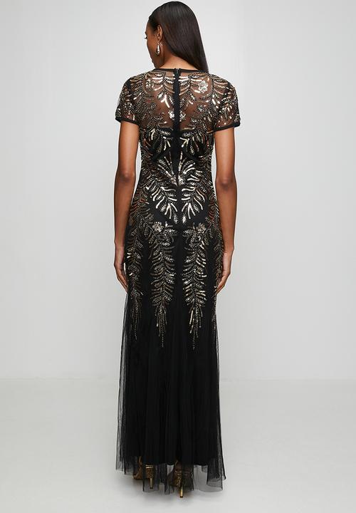 Stella Morgan - Cap Sleeve Sequin Maxi Dress With Mermaid Hem - Black