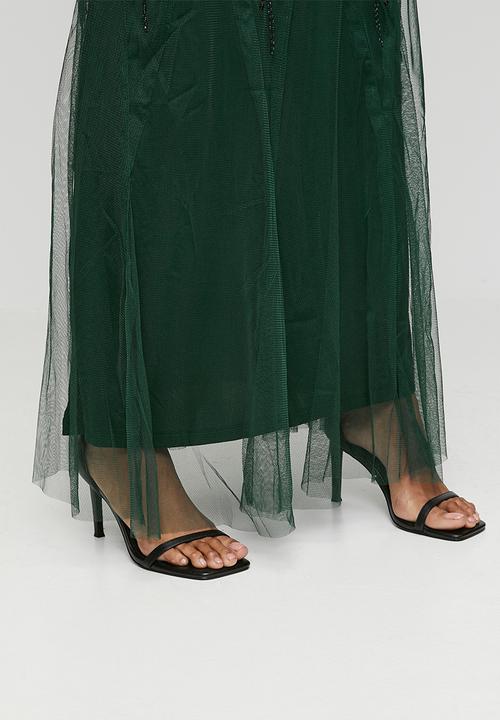 Stella Morgan - Cap Sleeve Sequin Maxi Dress With Mermaid Hem - Emerald