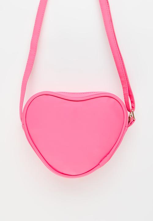 Pop Candy - Barbie Pink Quilted Heart Pu Sling Bag - pink