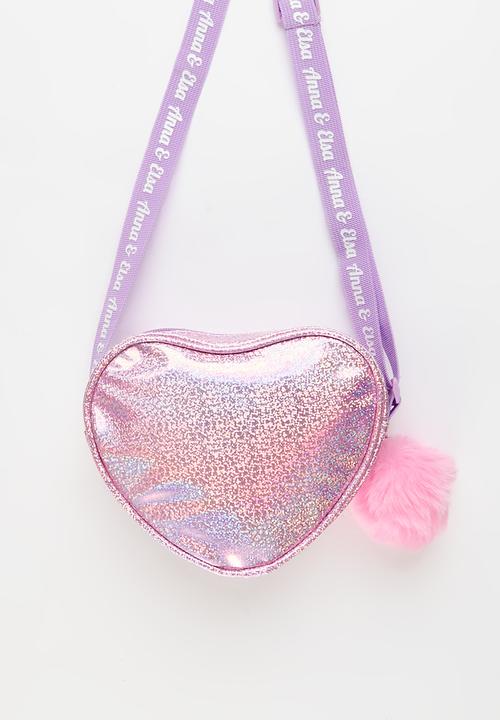 Pop Candy - Frozen Shimmer Heart Sling Bag - purple