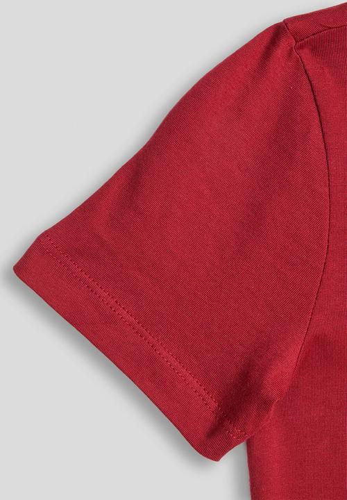 POLO - Boys Calvin Printed Short Sleeve Tee - Dark Red