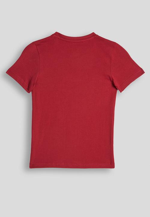 POLO - Boys Calvin Printed Short Sleeve Tee - Dark Red