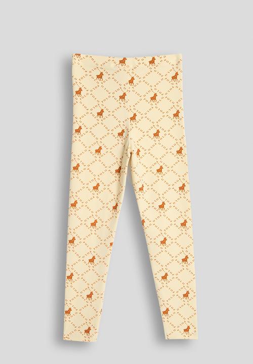 POLO - Girls Julia Aop Full Length Legging - Light Stone