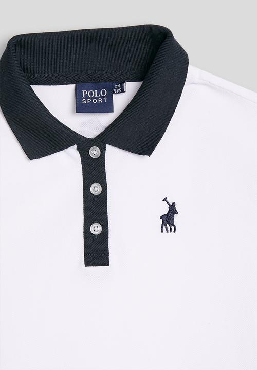 POLO - Girls Demi Colour Blocked Short Sleeve Golfer Dress - White