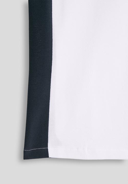 POLO - Girls Demi Colour Blocked Short Sleeve Golfer Dress - White