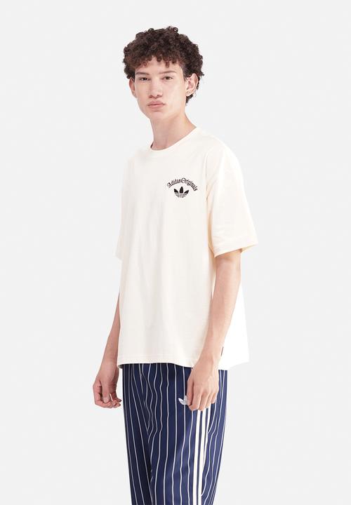 adidas Originals - Originals Three Stripes back print Tee - Warm Vanilla