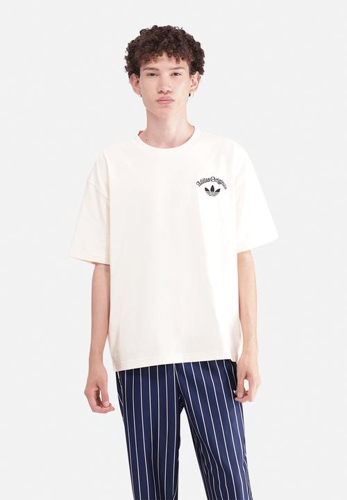 adidas Originals - Originals Three Stripes back print Tee - Warm Vanilla